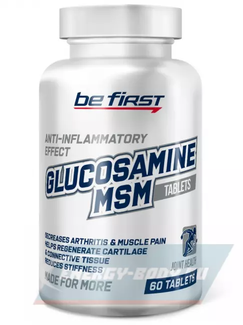 Суставы, связки Be First Glucosamine MSM (глюкозамин МСМ) 60 таблеток Суставы, связки Be First Glucosamine MSM (глюкозамин МСМ) 60 таблеток