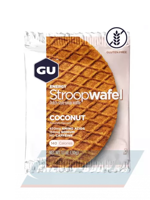 Батончик энергетический GU ENERGY GU ENERGY STROOPWAFEL no caffeine 16 x 32 г, Кокос