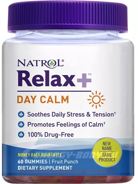  Natrol Relax+ Day Calm 60 мармеладок, Фруктовый Пунш