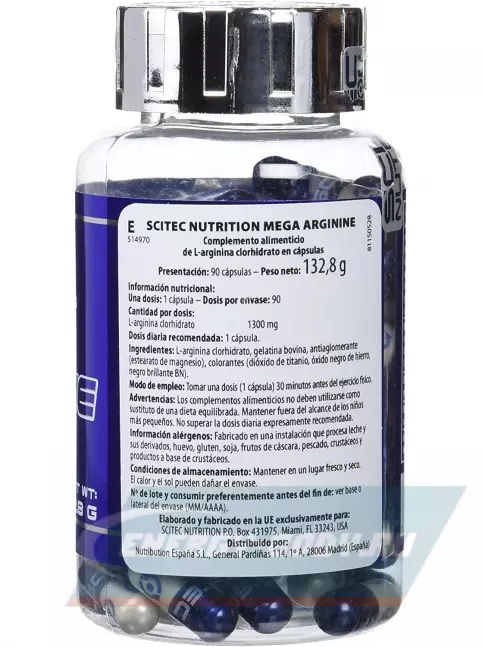  Scitec Nutrition Mega Arginine 90 капсул