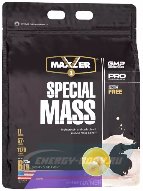Гейнер MAXLER Special Mass Gainer 2730 г, Банан Гейнер MAXLER Special Mass Gainer 2730 г, Банан