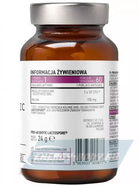  OstroVit PRO-60 BIOTIC LactoSpore 60 капсул