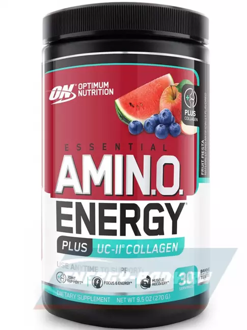 Аминокислотны Optimum Nutrition ESSENTIAL AMINO ENERGY + UC-II COLLAGEN 270 г, Фруктовая Фиеста