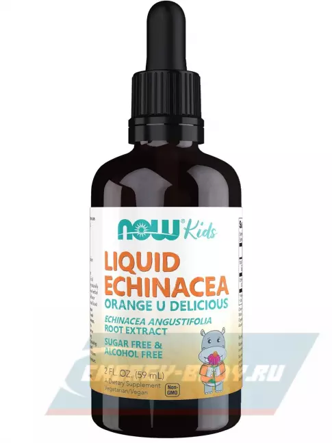  NOW FOODS Kids Liquid Echinacea 59 мл, Апельсин