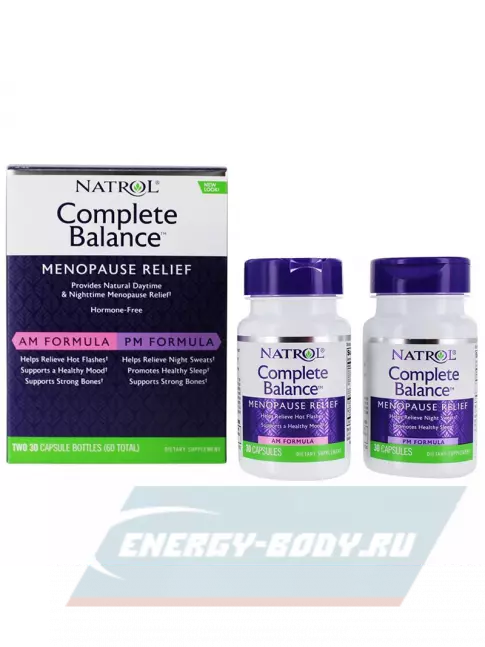  Natrol Complete Balance for menopause AM&PM formula 30+30 caps 30+30 капсул, Нейтральный