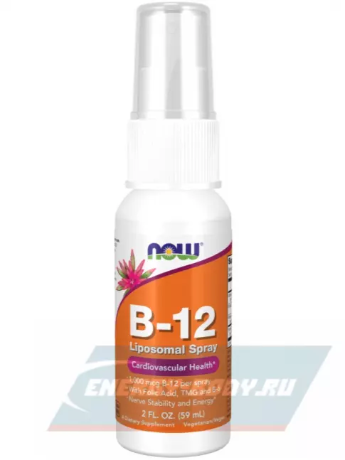 NOW FOODS B-12 Liposomal Spray 59 мл, Малина NOW FOODS B-12 Liposomal Spray 59 мл, Малина