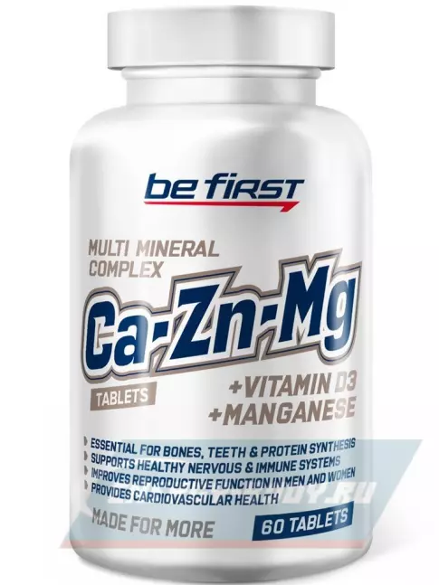  Be First Ca+Zn+Mg (кальций+магний+цинк) 60 таблеток, Нейтральный