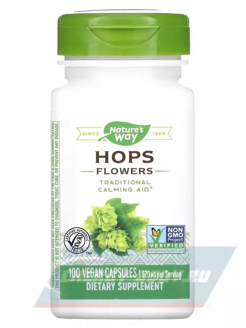 Nature's Way Hops Flowers 100 веганских капсул