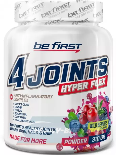 Суставы, связки Be First 4joints Hyper Flex powder 310 г, Лесные ягоды
