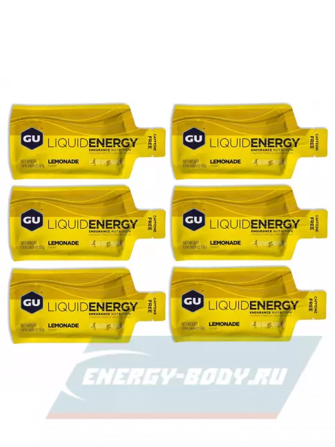 Энергетический гель GU ENERGY GU Liquid Enegry Gel no caffeine 6 саше x 60 g, Лимонад