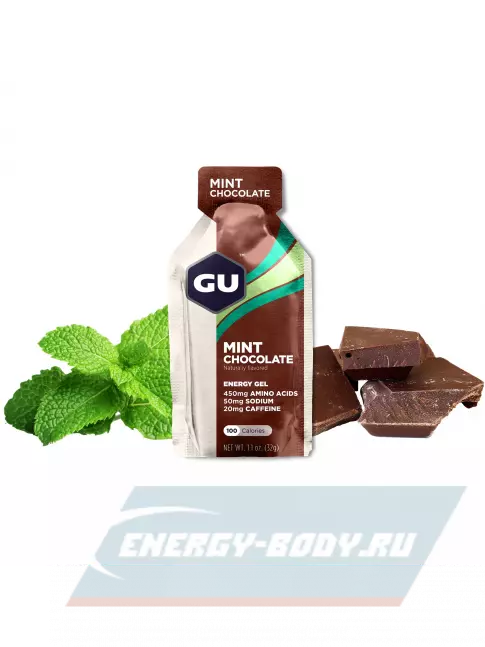 Энергетический гель GU ENERGY GU Original Energy Gel 20mg caffeine 32 г, Мятный шоколад