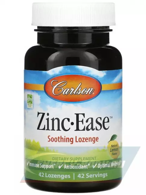  Carlson Labs Zinc Ease 42 леденца, Лимон