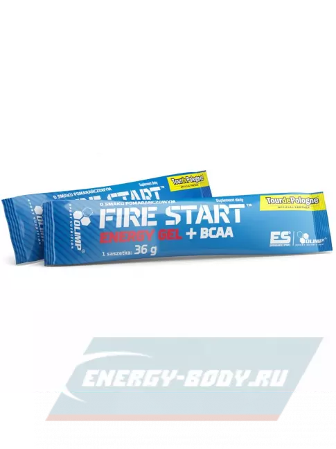 Энергетический гель OLIMP FIRE START ENERGY GEL+BCAA 36 г, Зеленое яблоко