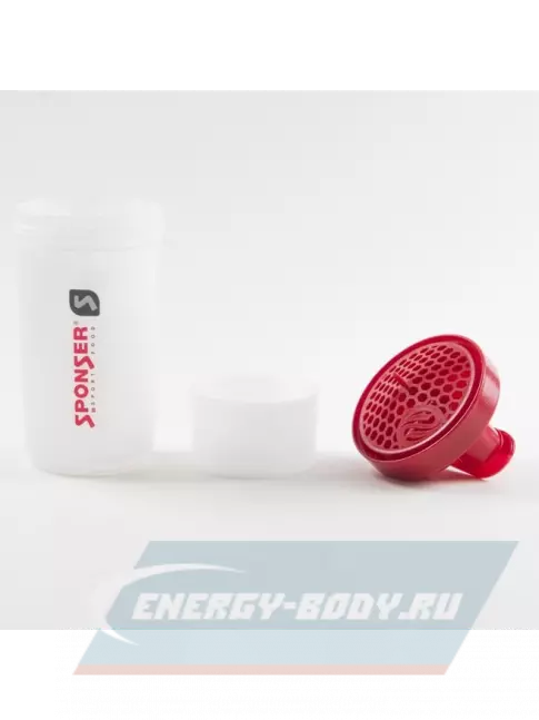  SPONSER Smart Shaker 600ml Белый с красной крышкой