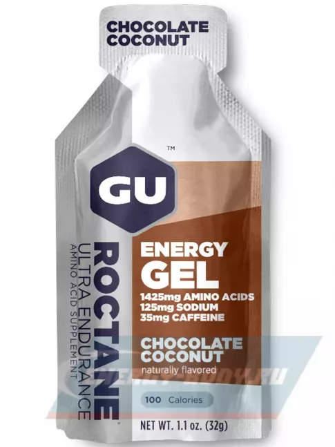 Энергетический гель GU ENERGY GU ROCTANE Energy Gel 35mg caffeine 32 г, Шоколад-Кокос