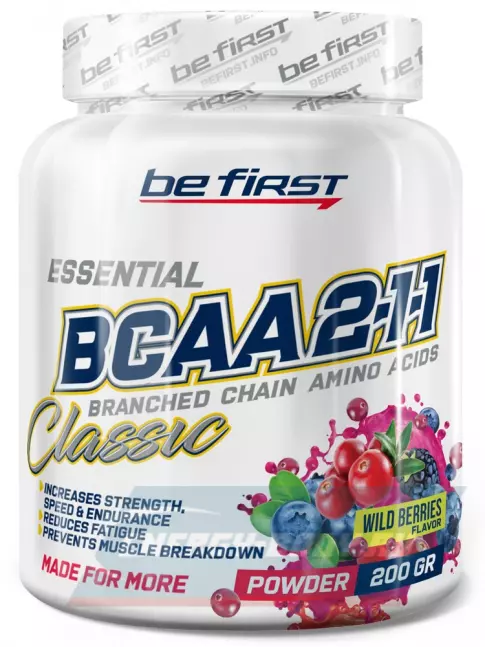 ВСАА Be First BCAA Classic Powder 2:1:1 200 г, Лесные ягоды