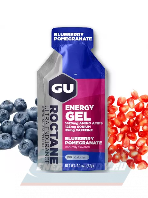 Энергетический гель GU ENERGY GU ROCTANE Energy Gel 35mg caffeine 32 г, Черника-Гранат