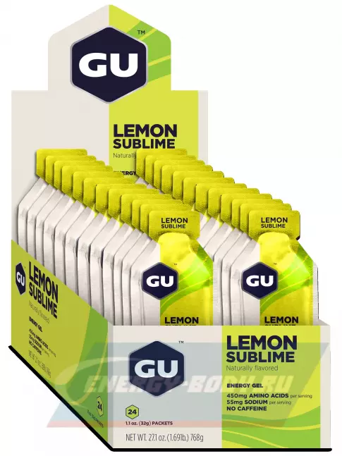 Энергетический гель GU ENERGY GU Original Energy Gel no caffeine 24 x 32 г, Чистый лимон