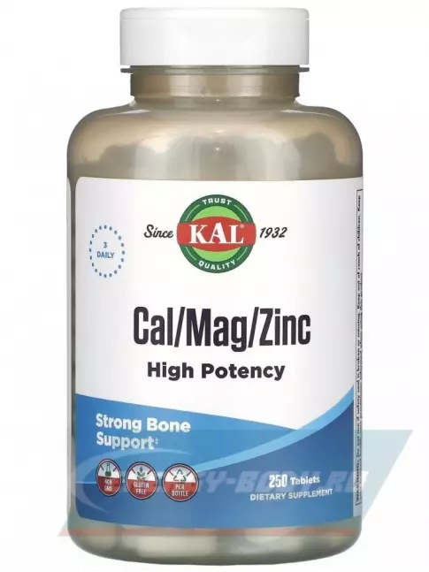  KAL Cal Mag Zinc 100% 250 таблеток