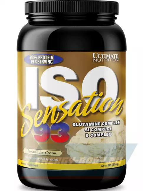  Ultimate Nutrition ISO Sensation 93 910 г, Банановое мороженое