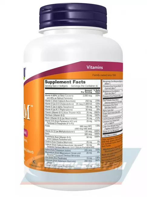  NOW FOODS Adam Male Multi (Softgels) 90 гелевых капсул