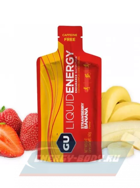 Энергетический гель GU ENERGY GU Liquid Enegry Gel no caffeine 60 г, Клубника-банан