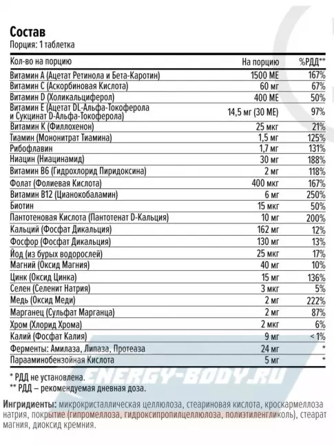 MAXLER Daily Max 30 таблеток MAXLER Daily Max 30 таблеток