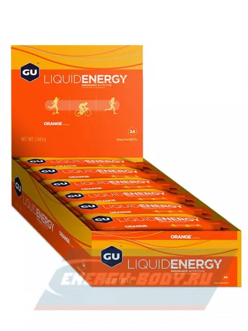 Энергетический гель GU ENERGY GU Liquid Enegry Gel 20mg caffeine 12 x 60 г, Апельсин