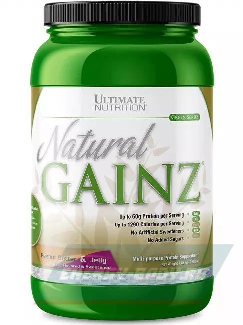 Гейнер Ultimate Nutrition Natural Gainz 1666 г, Арахисовое масло с джемом