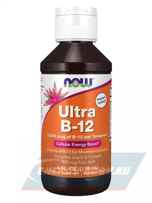 NOW FOODS Ultra B-12 Liquid 5000 mcg B-12 118 ml 118 мл NOW FOODS Ultra B-12 Liquid 5000 mcg B-12 118 ml 118 мл