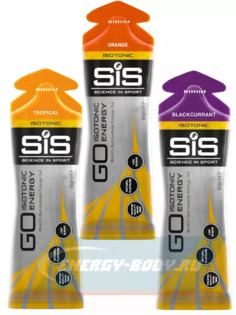 Энергетический гель SCIENCE IN SPORT (SiS) GO Isotonic Energy Gels 3 x 60 мл, Микс №5