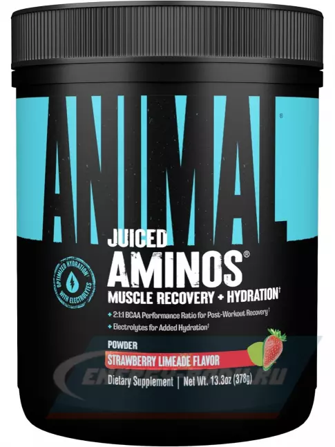 Аминокислотны UNIVERSAL NUTRITION Juiced Aminos 369 г, Клубничный лимонад