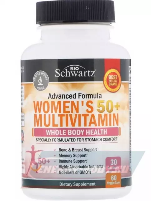 BioSchwartz Women's 50+ Multivitamin 60 вегетарианских капсул