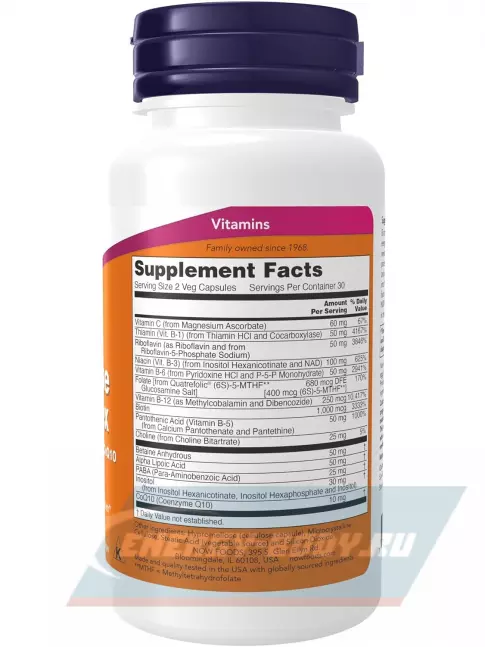  NOW FOODS Co-Enzyme B-Complex 60 веган капсул