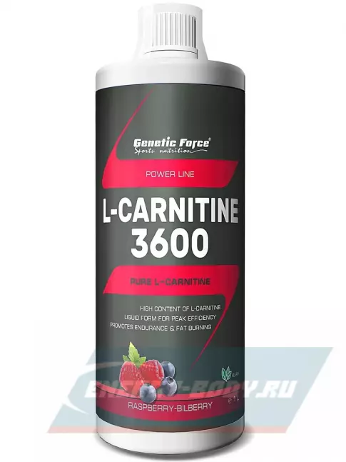 L-Карнитин GENETIC FORCE L-CARNITINE 3600 1000 мл, Малина-Черника L-Карнитин GENETIC FORCE L-CARNITINE 3600 1000 мл, Малина-Черника