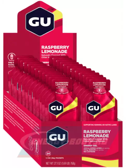 Энергетический гель GU ENERGY GU Original Energy Gel no caffeine 24 x 32 г, Малиновый лимонад