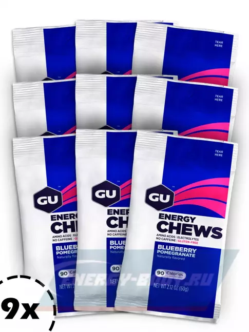 Восстановление GU Energy Labs Мармеладки GU Energy Chews 9 x 60 г, Черника-Гранат Восстановление GU Energy Labs Мармеладки GU Energy Chews 9 x 60 г, Черника-Гранат