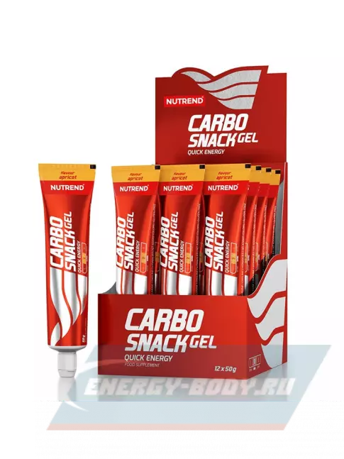 Энергетический гель NUTREND 12x50 Carbosnack туба 12 шт x 50 г, Абрикос