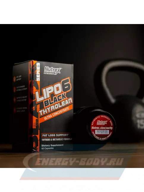  NUTREX Lipo-6 Black Thyrolean Ultra Concentrate, Thyroid & Metabolic 60 капсул