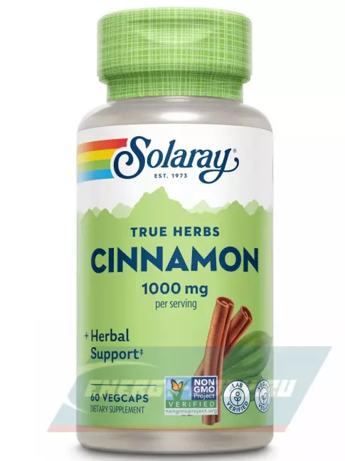 Solaray Cinnamon Bark 1000 mg 60 веган капсул
