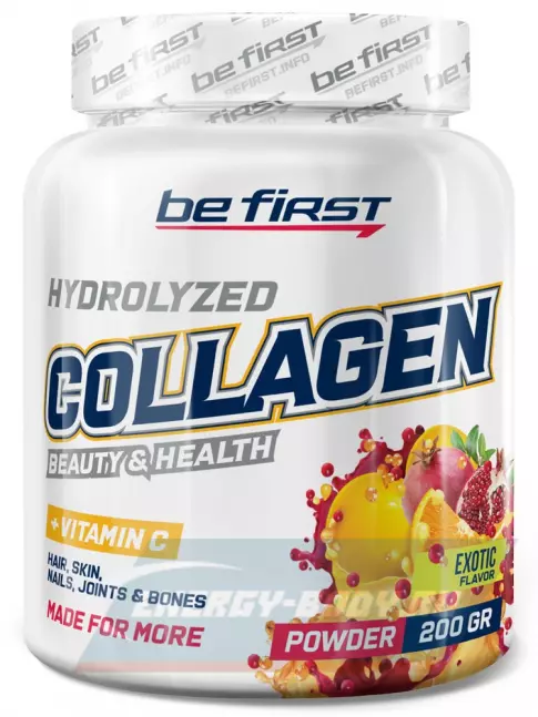 COLLAGEN Be First Collagen + vitamin C powder (коллаген с витамином С) 200 г, Экзотик COLLAGEN Be First Collagen + vitamin C powder (коллаген с витамином С) 200 г, Экзотик