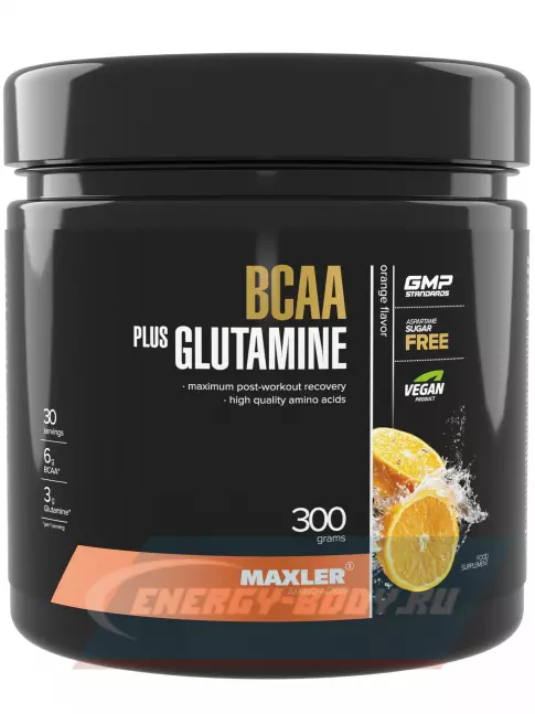 ВСАА MAXLER BCAA + Glutamine 300 г, Апельсин