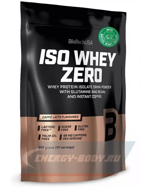 BioTechUSA Iso Whey Zero 84 mg Caffeine 500 г, Кофе латте BioTechUSA Iso Whey Zero 84 mg Caffeine 500 г, Кофе латте