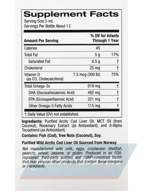 Omega 3 California Gold Nutrition Baby's DHA Omega-3 with Vitamin D3 59 мл