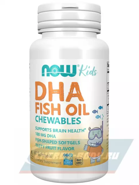 Omega 3 NOW FOODS DHA Kids Fish Oil Chewable 60 жевательных капсул