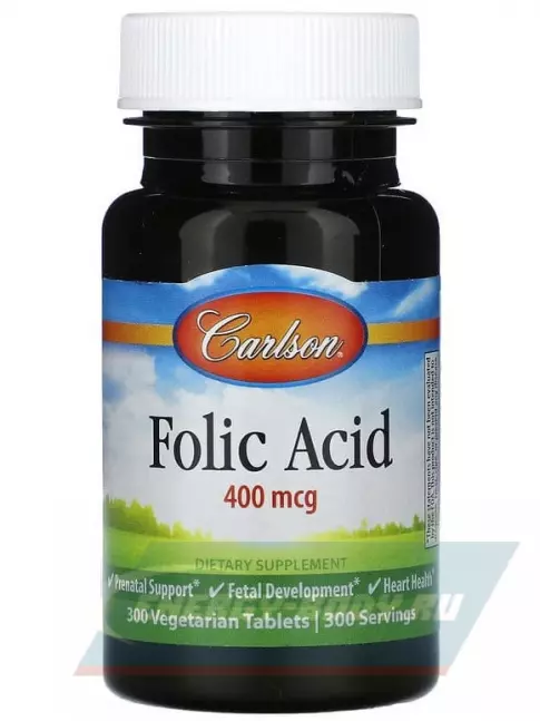  Carlson Labs Folic Acid 400 mcg 300 таблеток