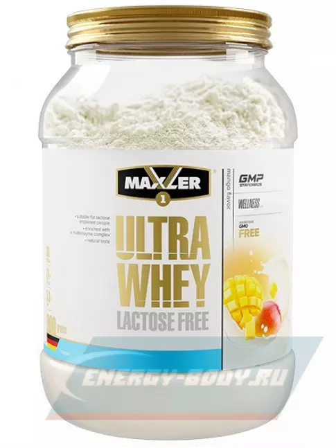 MAXLER Ultra Whey Lactose Free 900 г, Манго MAXLER Ultra Whey Lactose Free 900 г, Манго