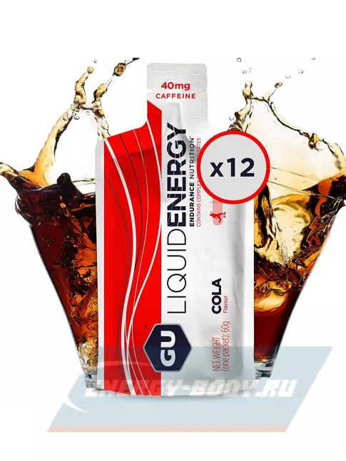 Энергетический гель GU ENERGY GU Liquid Enegry Gel caffeine 12 x 60 г, Кола