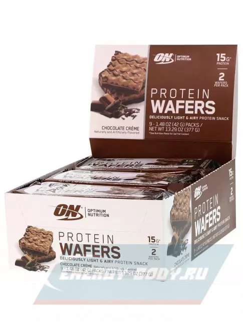 Батончик протеиновый Optimum Nutrition Protein Wafers 9 х 42 г, Шоколадный крем