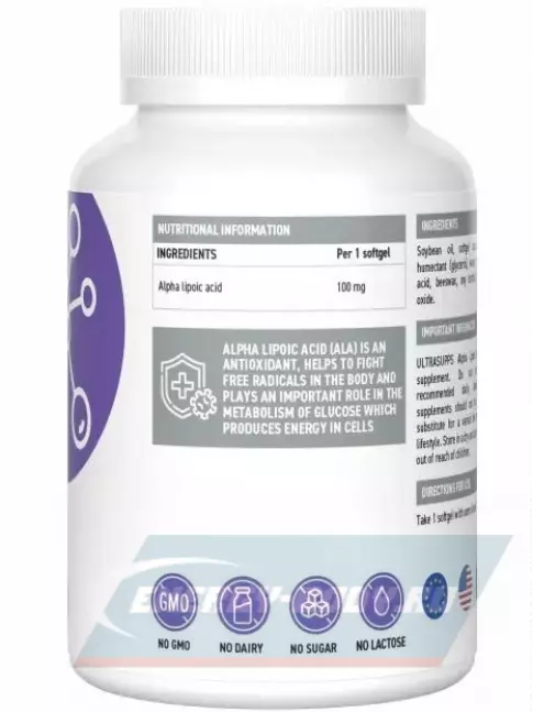  UltraSupps Alpha Lipoic Acid 30 капсул